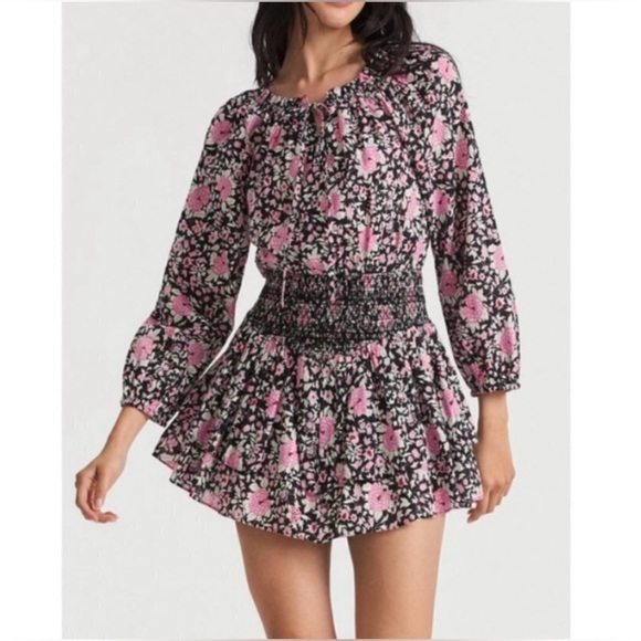 LOVESHACKFANCY Netra Dress in Raspberry Spice Latte - Picture 1 of 8